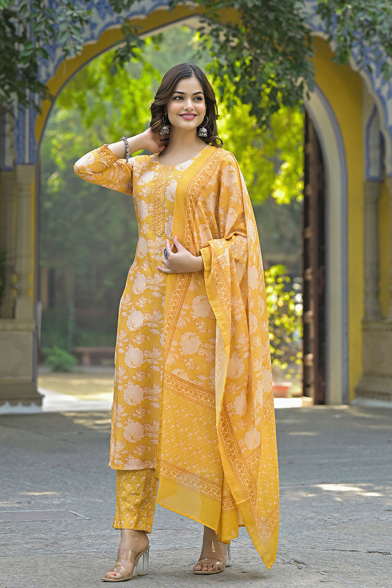 yellow-rayon-blend-floral-printed-straight-kurta-suit-set-vkskd2309