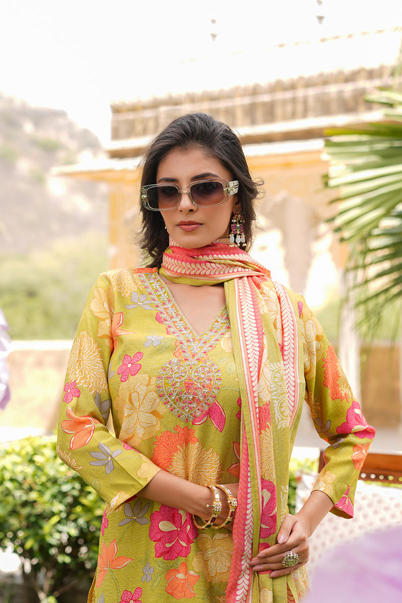 lime-green-viscose-rayon-floral-embroidered-straight-kurta-trousers-with-dupatta-vkskd2375