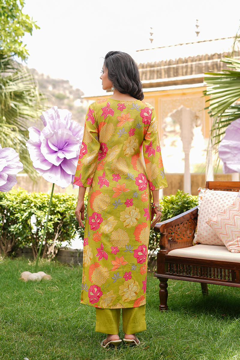 lime-green-viscose-rayon-floral-embroidered-straight-kurta-trousers-with-dupatta-vkskd2375
