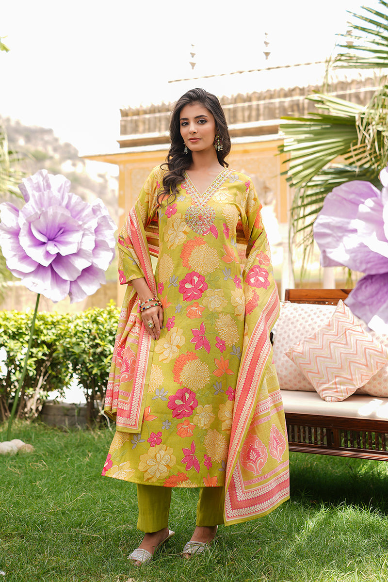 lime-green-viscose-rayon-floral-embroidered-straight-kurta-trousers-with-dupatta-vkskd2375