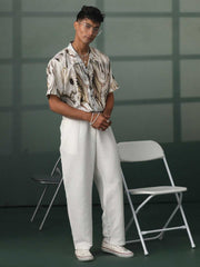 Shvaas By Vastramay - MEN'S MULTI-COLOR BASE CREAM MARBLE PRINT COTTON SHIRT