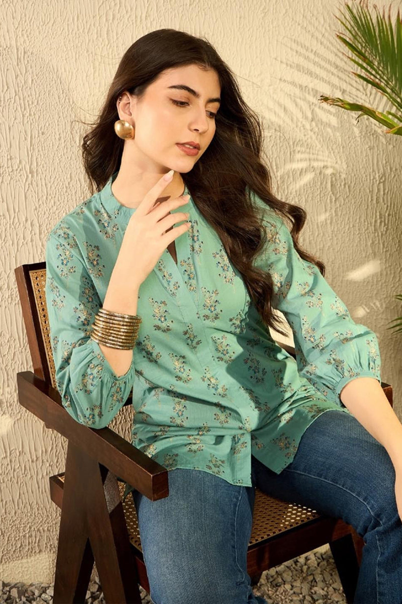sea-green-cotton-blend-floral-printed-regular-tunic-vt1304