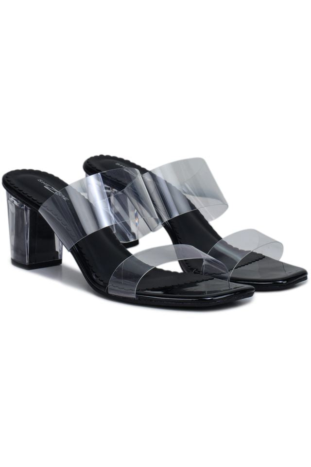 Shezone - Fashion Open Back Sandal 3 inches Block Heels