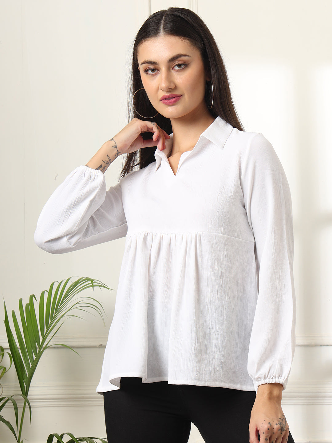 casual regular sleeves solid women maroon top 1