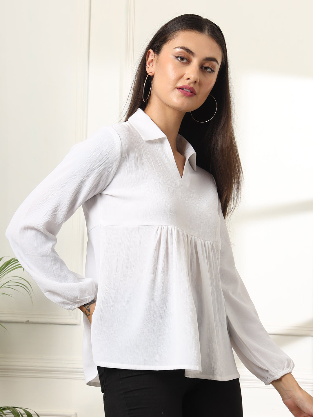 casual regular sleeves solid women maroon top 1