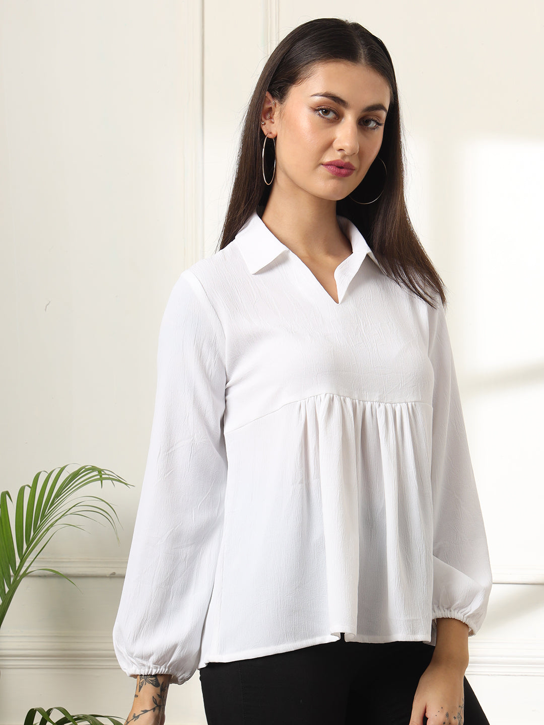 casual regular sleeves solid women maroon top 1