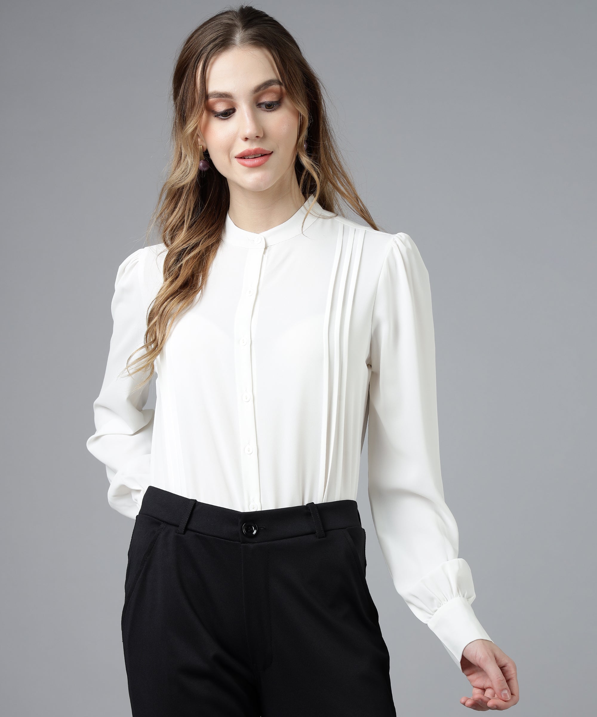 womens pleated formal shirts 4