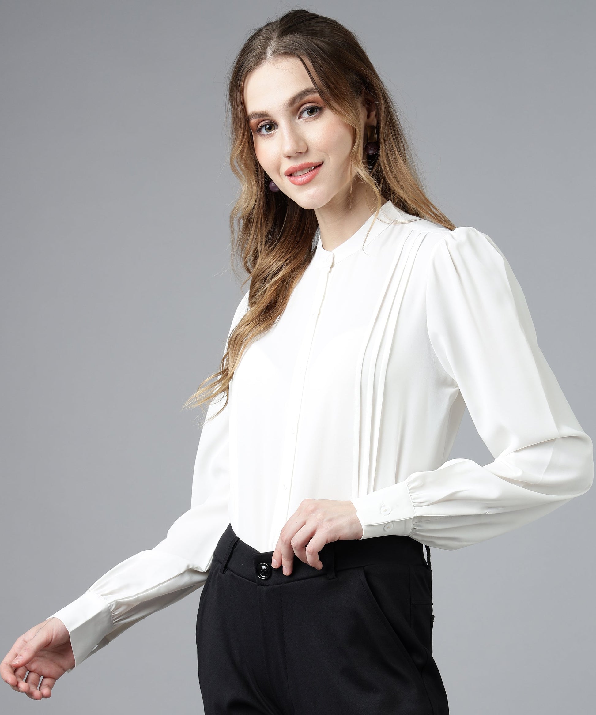 womens pleated formal shirts 4