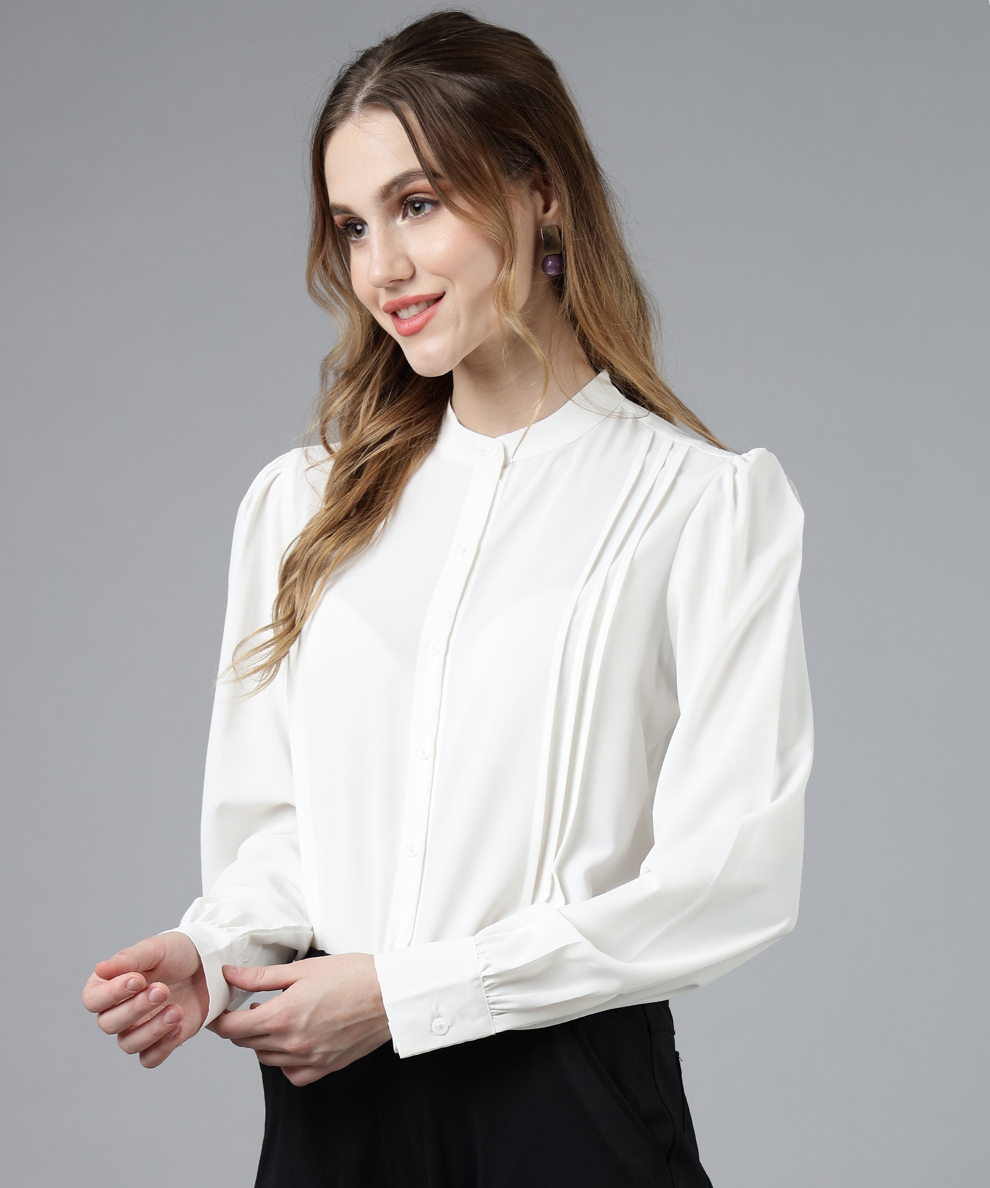 womens pleated formal shirts 4