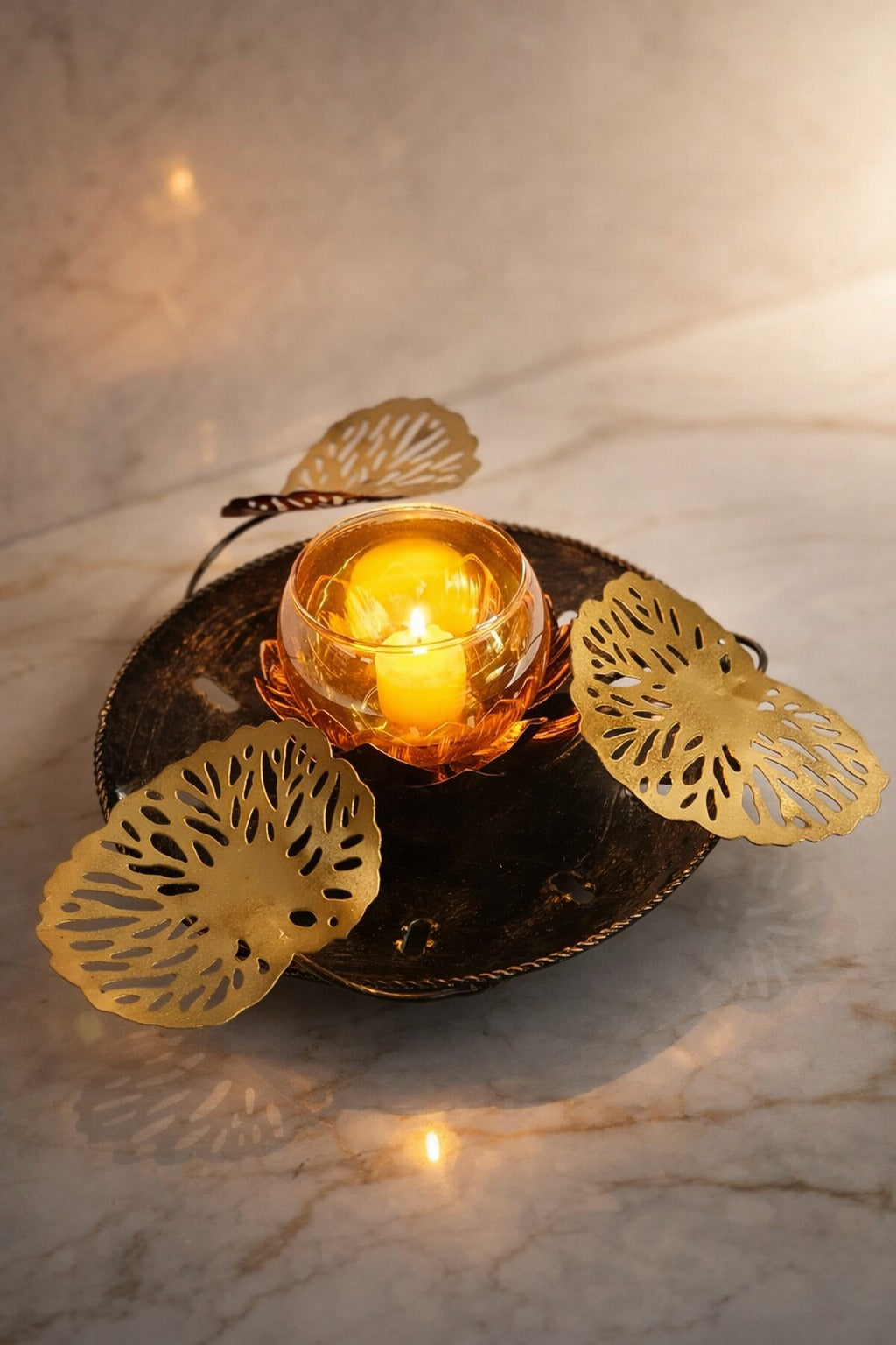 modern wire frame tealight holder metal candle stand with geometric shadow effect for home decor copy 1