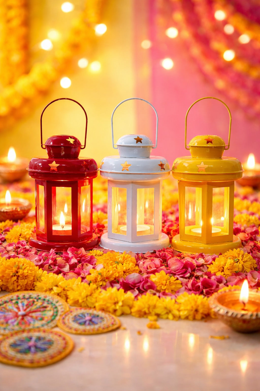 decorative metal leaf tealight holder with glass candle cup elegant tabletop centerpiece copy
