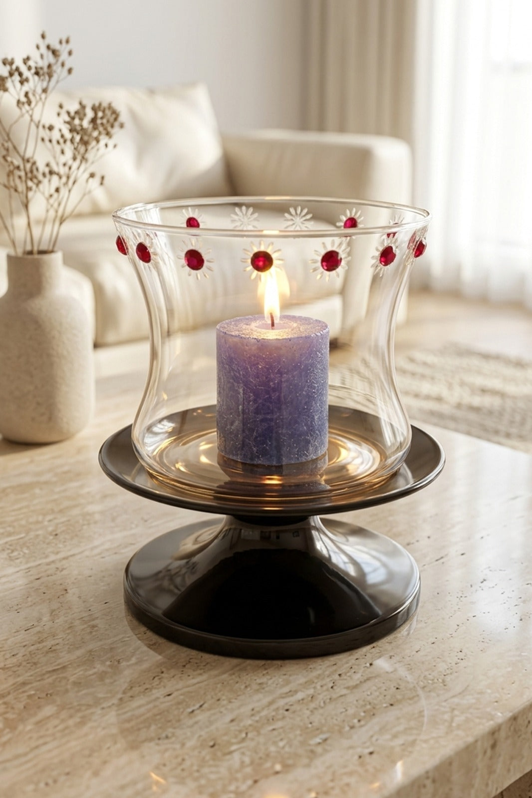 lotus metal tealight candle holder with glass cup modern table centerpiece decor copy