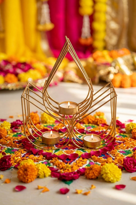 glass hurricane candle holder with metal base decorative table centerpiece tealight pillar stand copy