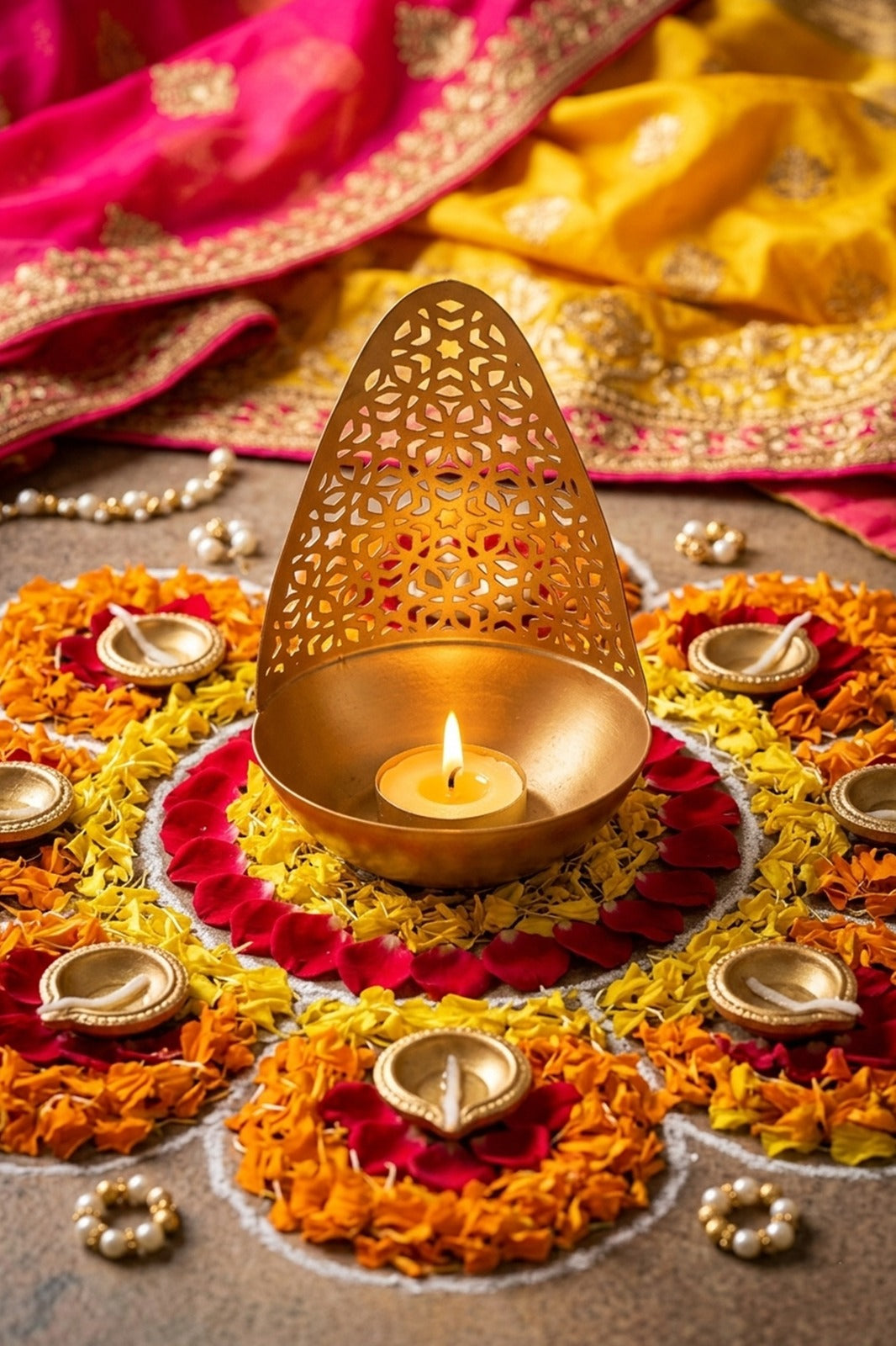 geometric metal tealight candle holder modern gold decorative candle stand for living room dining table home decor diwali decoration gift item copy