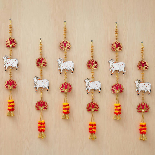 Lotus Cow Flowers Decorative Wall Hangings for Diwali Decoration (Pack of 10)