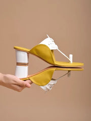 Stylestry - Classic Heeled Yellow Kolhapuri For Women & Girls