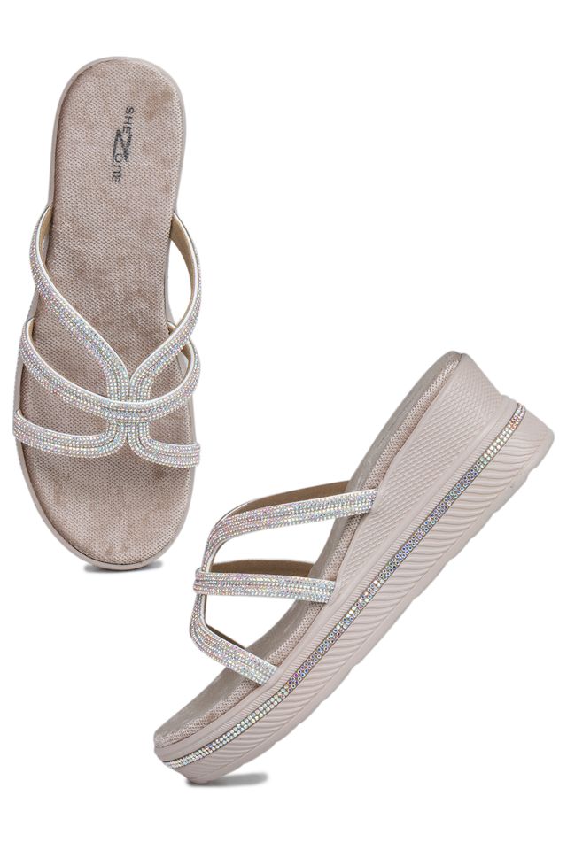 Shezone-Fashion Open Back Sandal 2 inches Wedge Heels