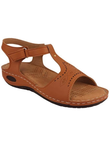 Shoetopia - Women's & Girl's Tan Ortho Care Dr Orthopaedic Super Comfort Fit Cushion Sandals