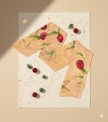 Summer Edibles - Hand Painted Pure Silk Trending Twilly