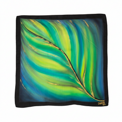 Regal Plume - Hand Painted Pure Silk  Petite Square