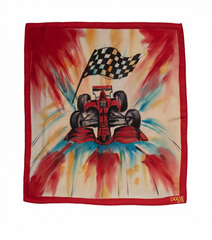 Velocity & Victory - Hand Painted Pure Silk Petite Square