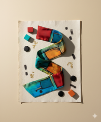 Day & Night - Hand Painted Pure Silk Trending Twilly