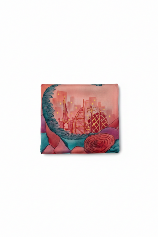Ode to UAE - Hand Painted Pure Silk Grand Stole