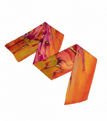 Orange Bloomers - Hand Painted Pure Silk Trending Twilly