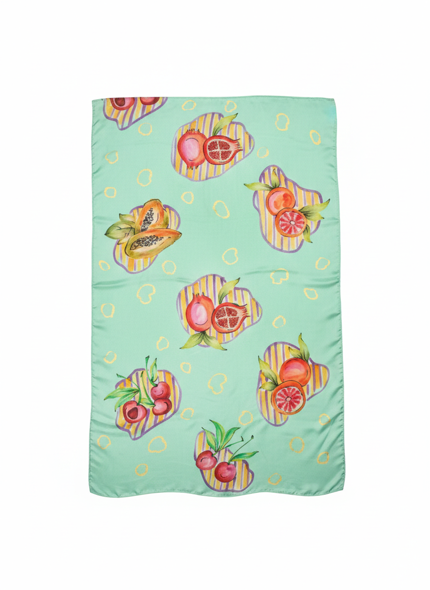 Summer Edibles - Hand Painted Pure Silk Grand Stole