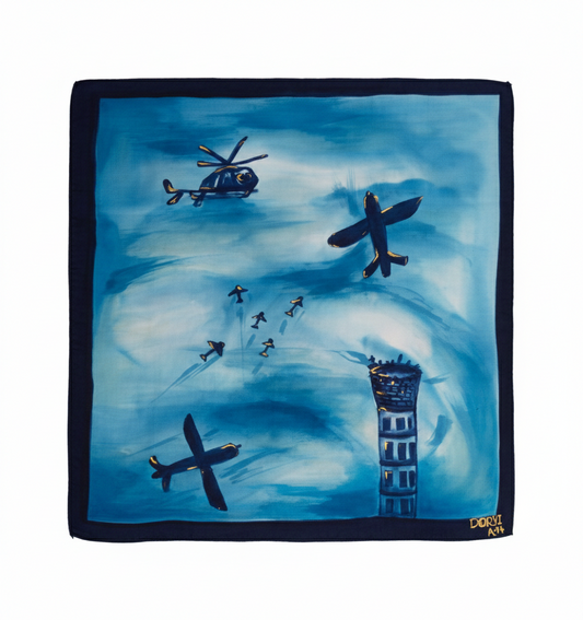 Flight of Ambition - Hand Painted Pure Silk Petite Square
