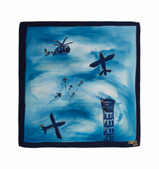 Flight of Ambition - Hand Painted Pure Silk Petite Square