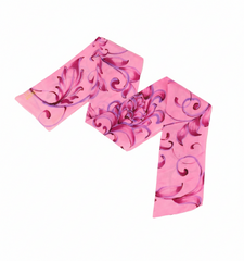 Petals & Vines - Hand Painted Pure Silk Trending Twilly