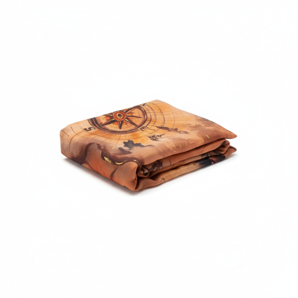 Navigator's Quest - Hand Painted Pure Silk Petite Square