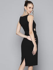 Sassafras - Women Textured Sheath Midi Dress
