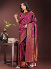 Majestic Royal Blue Banarasi Silk Saree with Golden Zari – Timeless Indian Ethnic Elegance for Weddings & Festive Occasions