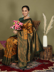 Majestic Red & Teal Silk Saree with Rich Woven Pallu – A Regal Touch for Special Moments