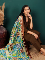 Women V Neck Straight Kurta with Pants & Dupatta