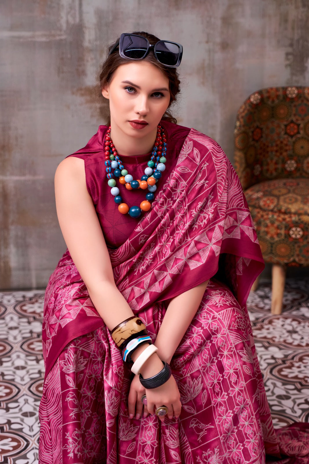 Soft-Modal-Silk-saree-with-stylish-prints-mahrani