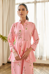 Taffy Pink Peplum Dhoti Jumpsuit