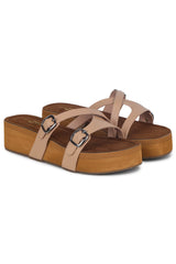 Casual Fashion Sandals 2 Inches Wedge Open Back Round Toe Heels