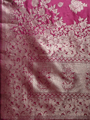 Emerald Banarasi Silk Saree with Zari Floral Work - Elegance Woven in Every Thread