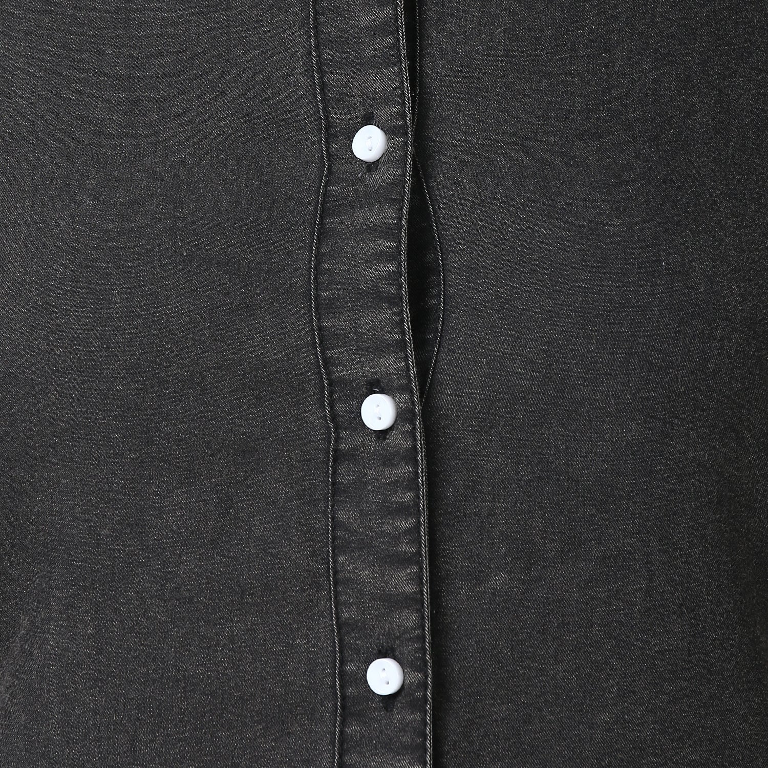 StyleStone Women's Black Denim Dress with Draw String on the Sides