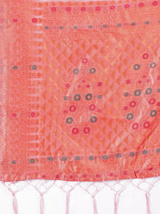 Elegant Sky Blue Linen Saree with Intricate Woven Patterns – Lightweight Grace for Everyday and Festive Moments