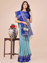 Graceful Light & Dark Pink Silk Saree with Rich Woven Border & Paisley Pallu – Perfect for Festive & Wedding Wear