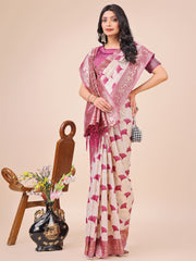Elegant Linen Cotton Saree with Zari Woven Border and Pallu - Soft Lightweight Saree for Daily, Festive & Office Wear