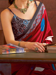 Women's Crepe Printed Designer Saree With Blouse Piece