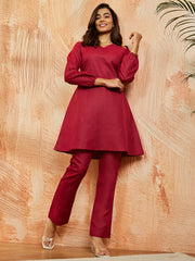 Women's Maroon Co ords Set