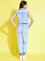 Girls Denim Jumpsuit