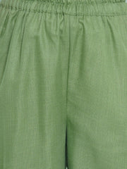 Girls Green Embroidered Alia Design Kurta With Trousers With dupatta