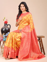 Elegant Grey and Gold Silk Saree – Graceful Artistry with Contemporary Charm